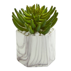 Succulent Artificial Plant in Marble Vase - Ornate Home