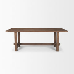 Suke Medium Brown Rectangular Trestle Dining Table - Ornate Home