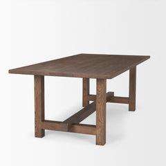Suke Medium Brown Rectangular Trestle Dining Table - Ornate Home