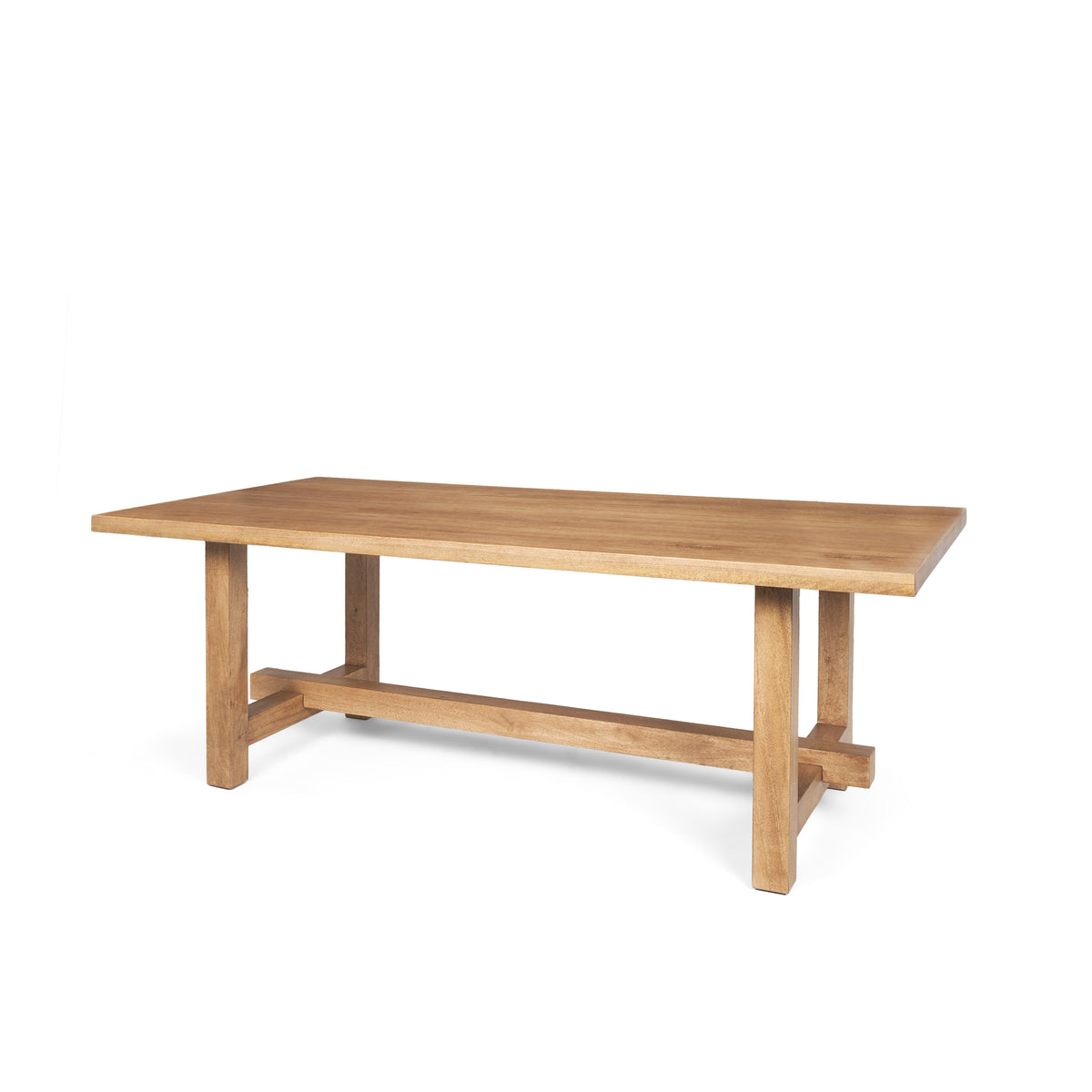 Suke Natural Rectangular Trestle Dining Table - Ornate Home