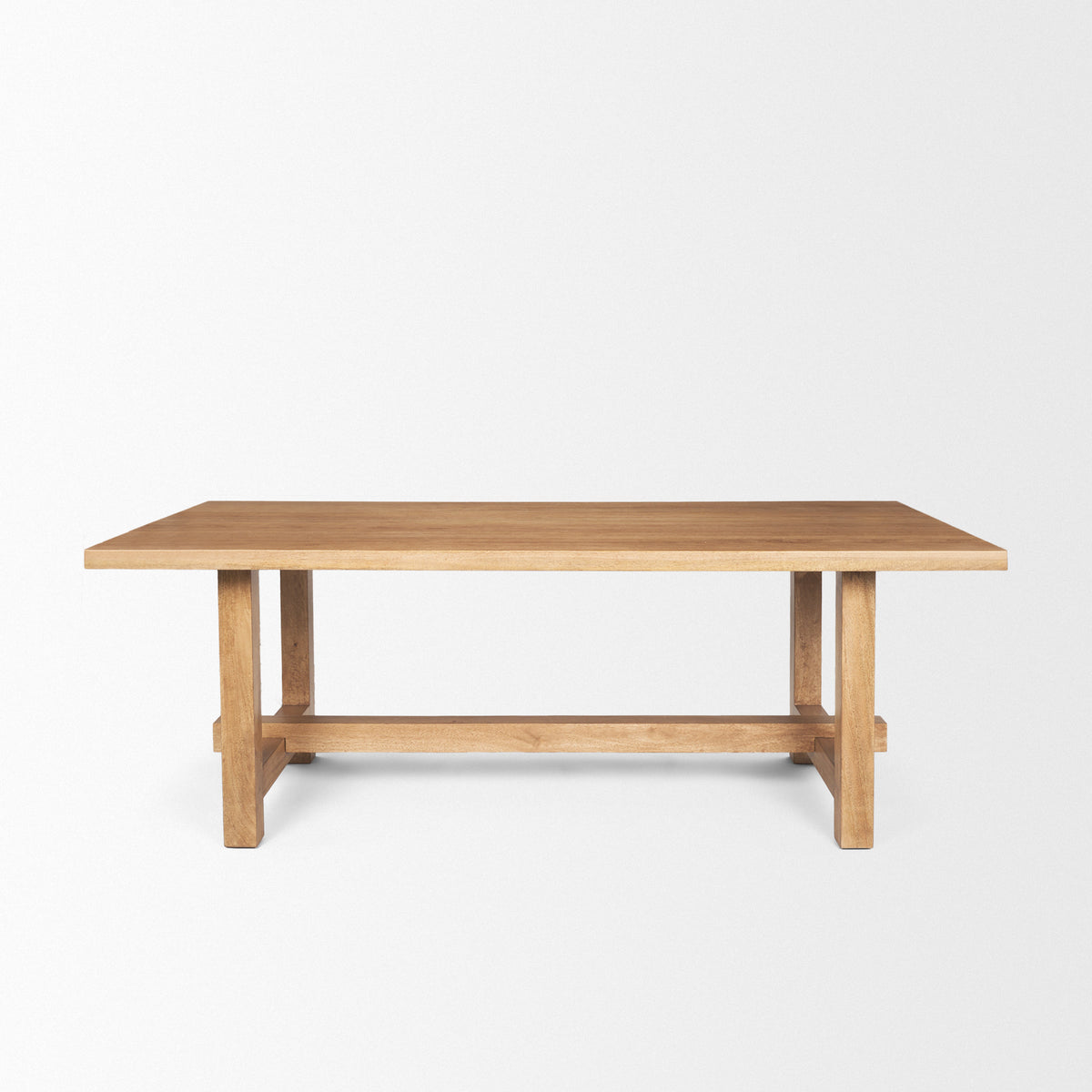 Suke Natural Rectangular Trestle Dining Table - Ornate Home
