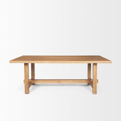 Suke Natural Rectangular Trestle Dining Table - Ornate Home