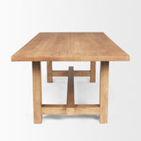 Suke Natural Rectangular Trestle Dining Table - Ornate Home
