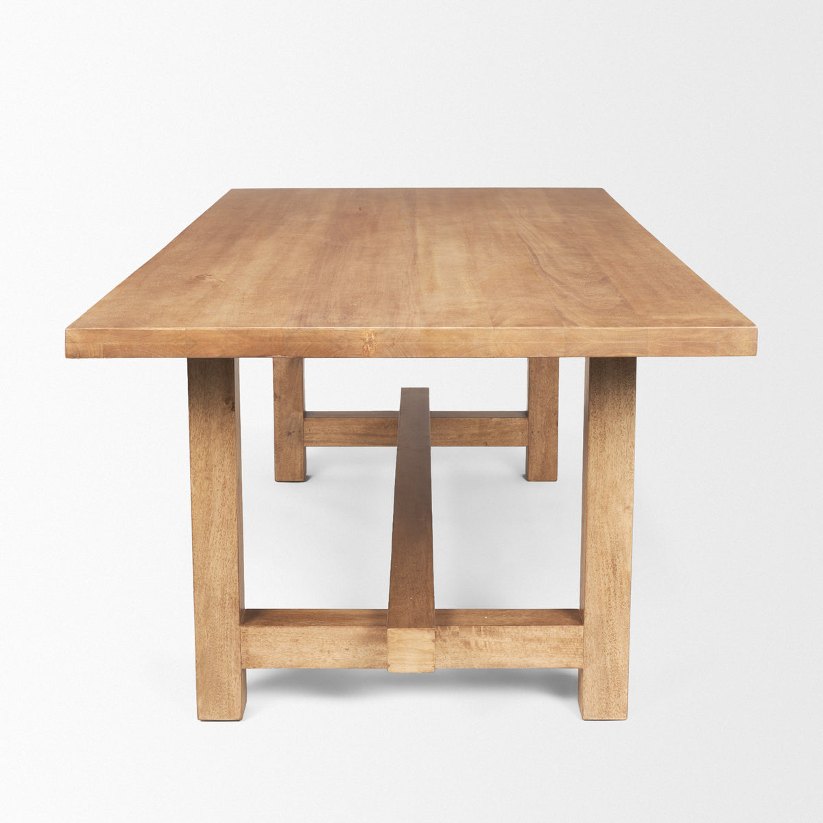Suke Natural Rectangular Trestle Dining Table - Ornate Home