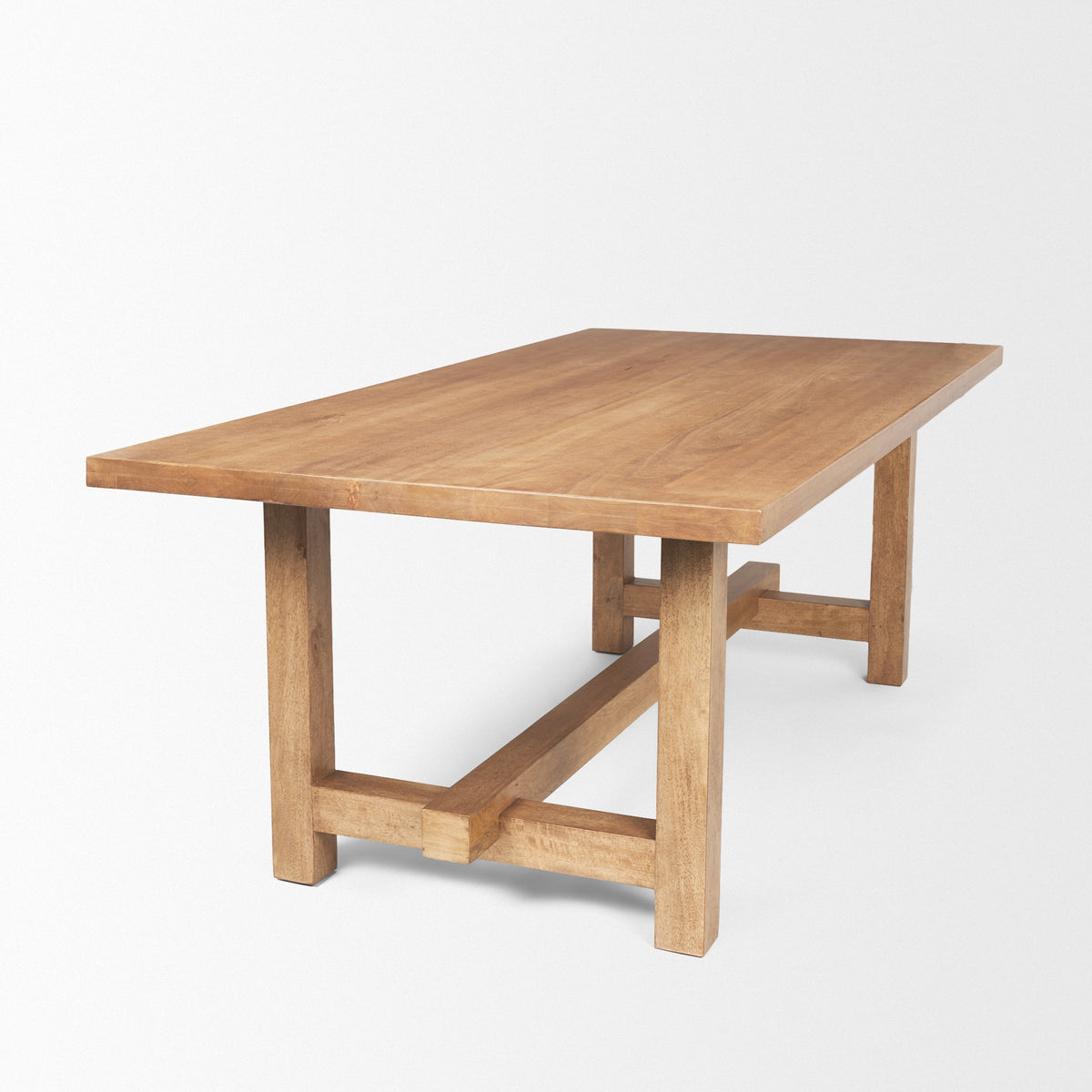Suke Natural Rectangular Trestle Dining Table - Ornate Home