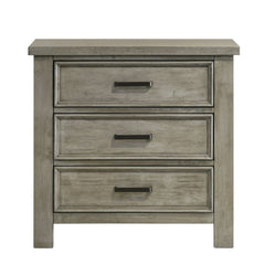 Sullivan Drift Grey 3-Drawer Nightstand - Ornate Home