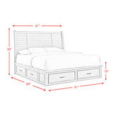 Sullivan Drift Grey 3-Piece King Storage Bedroom Set with 2 Nightstands - Ornate Home