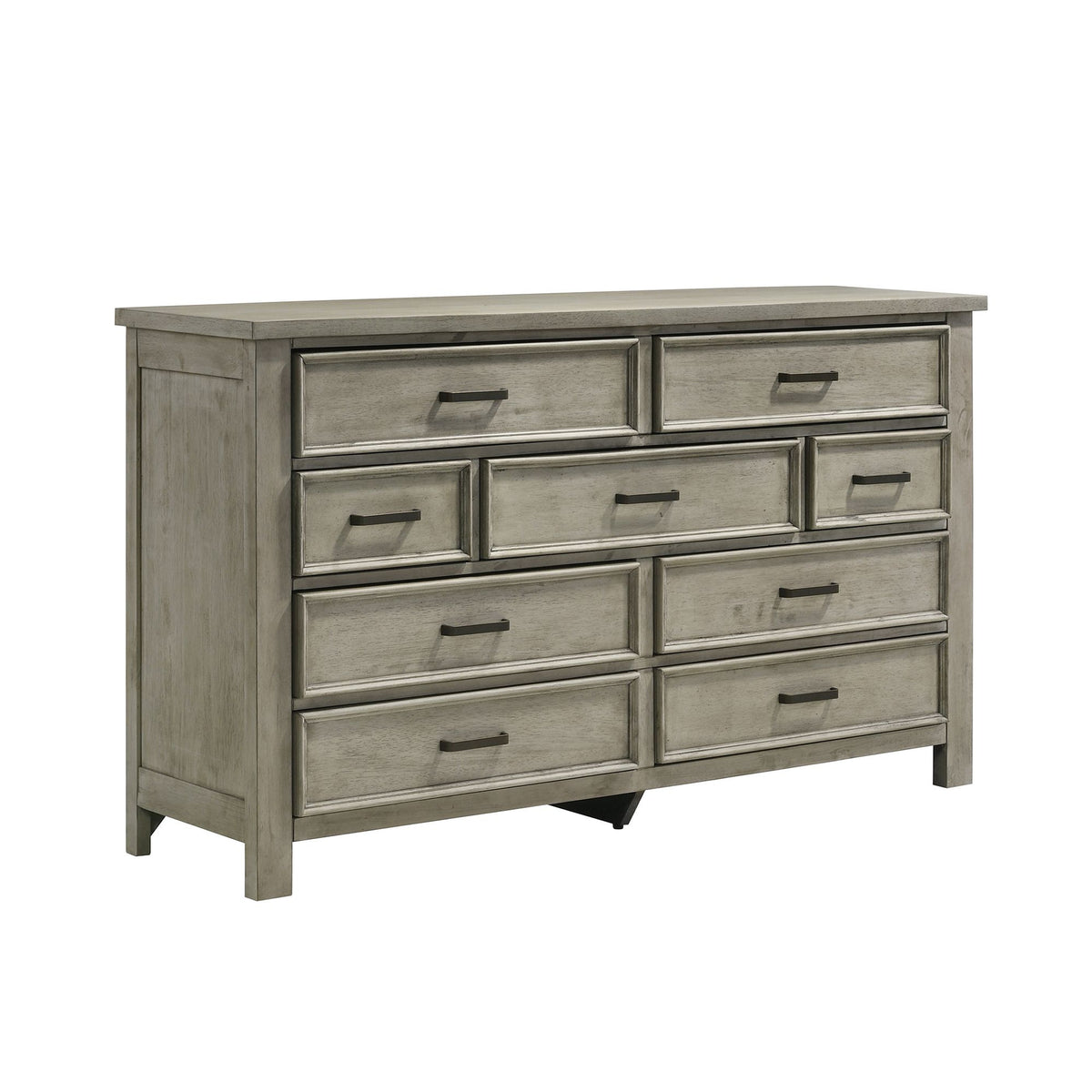 Sullivan Drift Grey 5-Piece King Storage Bedroom Set with 2 Nightstands, Dresser & Chest - Ornate Home
