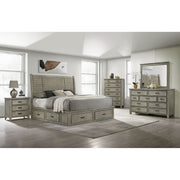 Sullivan Drift Grey 5-Piece Queen Storage Bedroom Set - Ornate Home
