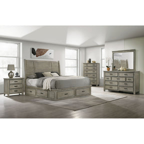 Sullivan Drift Grey 5-Piece Queen Storage Bedroom Set - Ornate Home