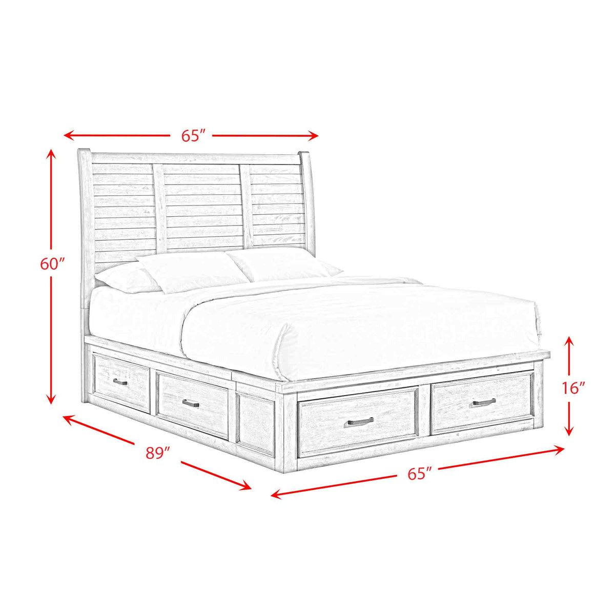 Sullivan Drift Grey Queen Storage Bed