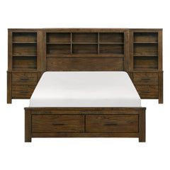Sullivan Espresso 5pc Bedroom Set Queen Wall Platform Bed - Ornate Home