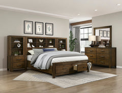Sullivan Espresso 5pc Bedroom Set Queen Wall Platform Bed - Ornate Home