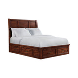 Sullivan Rich Cherry 4-Piece Queen Storage Bedroom Set with 2 Nightstands & Chest - Ornate Home