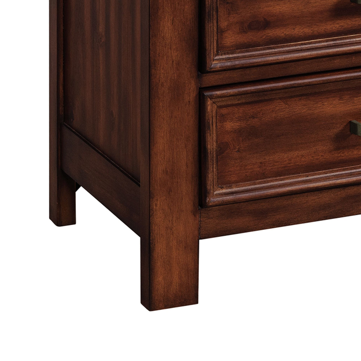 Sullivan Rich Cherry 4-Piece Queen Storage Bedroom Set with 2 Nightstands & Dresser - Ornate Home