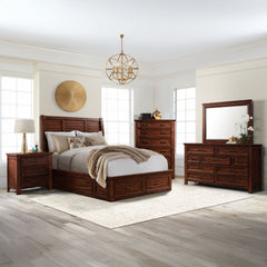 Sullivan Rich Cherry 5-Piece Queen Storage Bedroom Set - Ornate Home