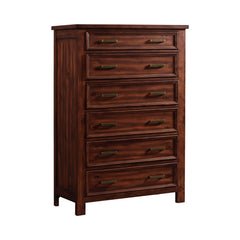 Sullivan Rich Cherry 5-Piece Queen Storage Bedroom Set with 2 Nightstands, Dresser & Chest - Ornate Home
