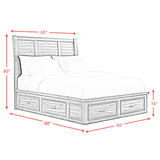 Sullivan Rich Cherry 5-Piece Queen Storage Bedroom Set with 2 Nightstands, Dresser & Chest - Ornate Home