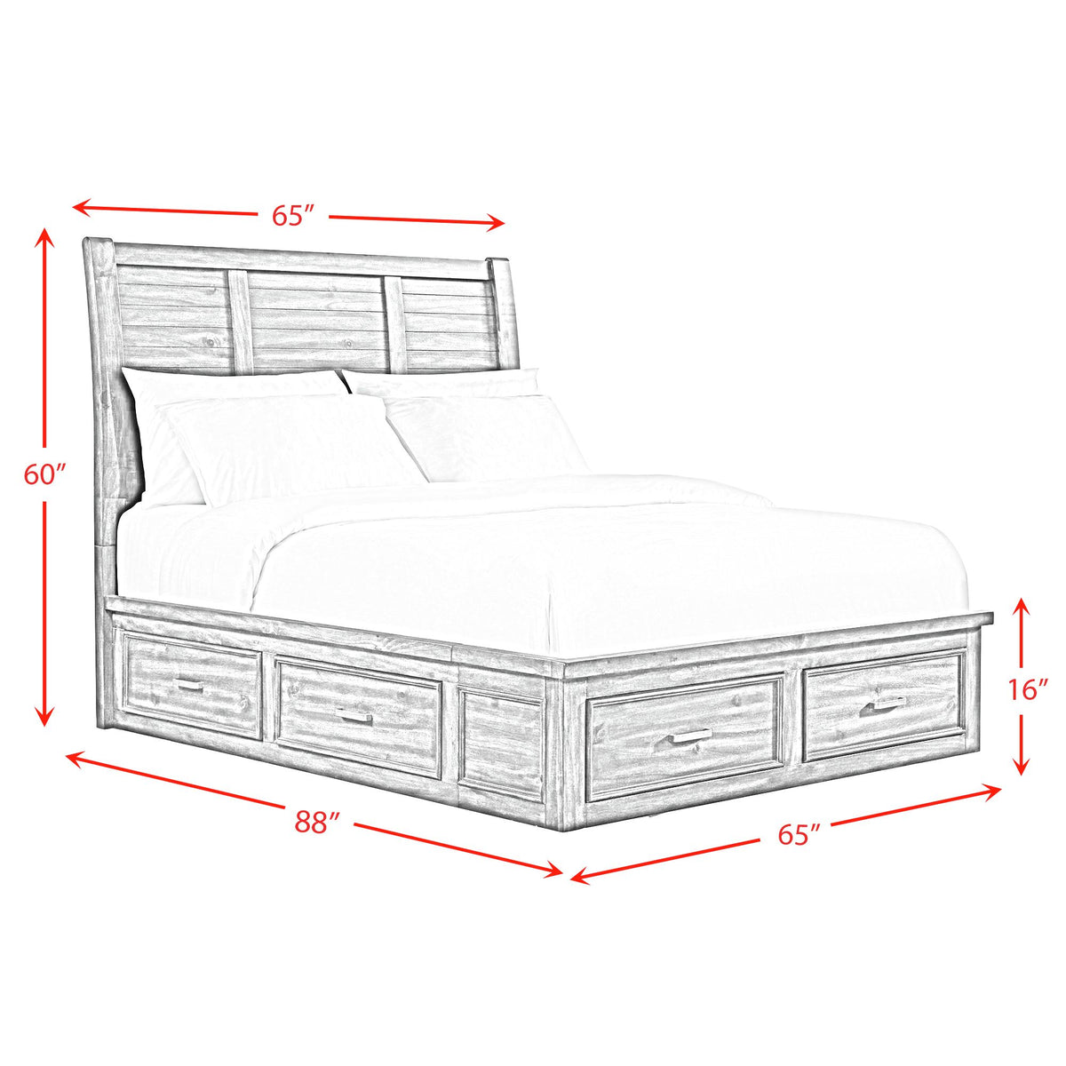Sullivan Rich Cherry 5-Piece Queen Storage Bedroom Set with 2 Nightstands, Dresser & Chest - Ornate Home