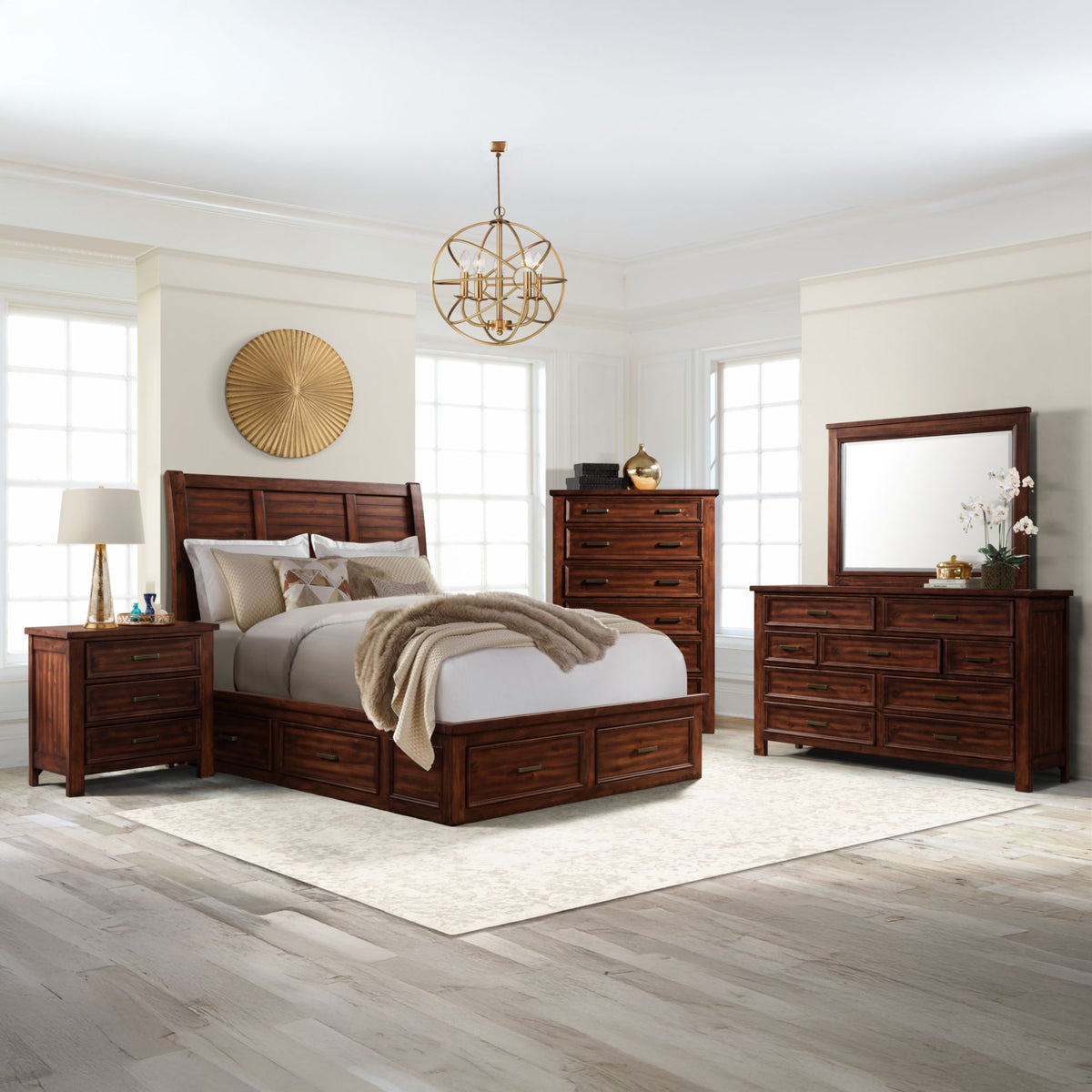 Sullivan Rich Cherry King Storage Bed - Ornate Home