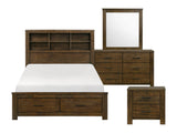 Sullivan Wire-Brushed Oak 4-Piece Queen Bedroom Set - Ornate Home