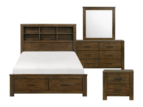 Sullivan Wire-Brushed Oak 4-Piece Queen Bedroom Set - Ornate Home