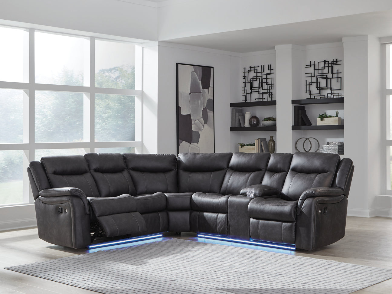 Sultan Meadow Carbon 2-Piece Reclining Sectional - Ornate Home