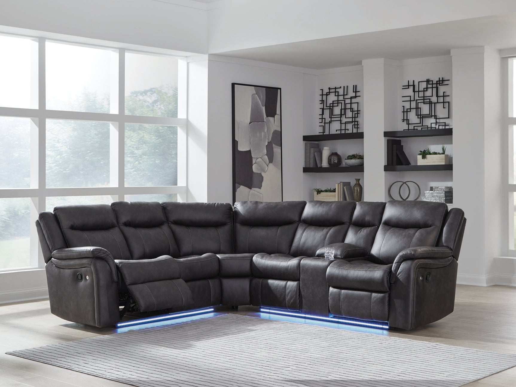 Sultan Meadow Carbon 2-Piece Reclining Sectional - Ornate Home