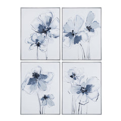 Sultry Florals Blue/White Canvas - Ornate Home