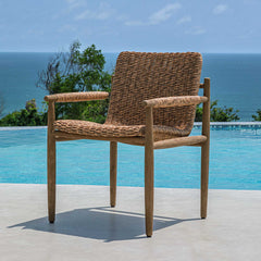 Sumba Brown Golden Flax Outdoor Dining Chair - Ornate Home