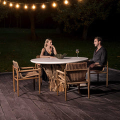 Sumba Brown Golden Flax Outdoor Dining Chair - Ornate Home