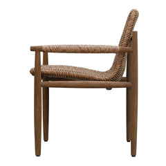 Sumba Brown Golden Flax Outdoor Dining Chair - Ornate Home