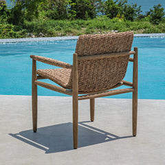 Sumba Brown Golden Flax Outdoor Dining Chair - Ornate Home