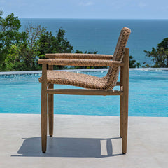 Sumba Brown Golden Flax Outdoor Dining Chair - Ornate Home
