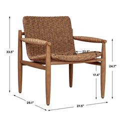 Sumba Golden Flax/Weathered Driftwood Outdoor Lounge Chair - Ornate Home