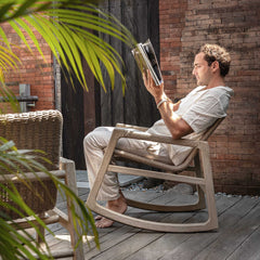 Sumba Gray Outdoor Wicker Rocking Chair - Ornate Home