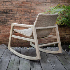 Sumba Gray Outdoor Wicker Rocking Chair - Ornate Home