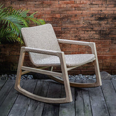 Sumba Gray Outdoor Wicker Rocking Chair - Ornate Home