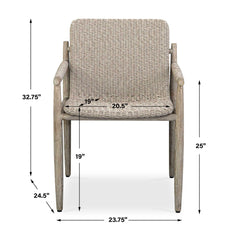 Sumba Gray Wicker Outdoor Dining Chair - Ornate Home