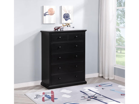 Sumerlin Black 6-drawer Bedroom Chest of Drawers - Ornate Home
