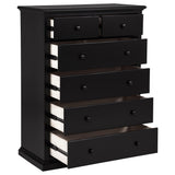 Sumerlin Black 6-drawer Bedroom Chest of Drawers - Ornate Home