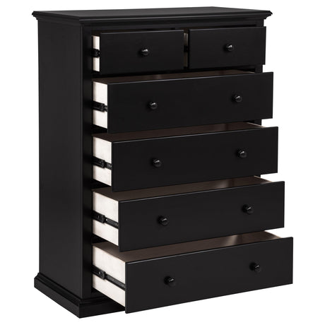 Sumerlin Black 6-drawer Bedroom Chest of Drawers - Ornate Home