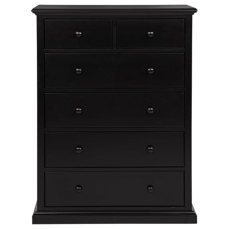 Sumerlin Black 6-drawer Bedroom Chest of Drawers - Ornate Home