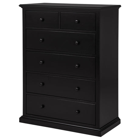 Sumerlin Black 6-drawer Bedroom Chest of Drawers - Ornate Home