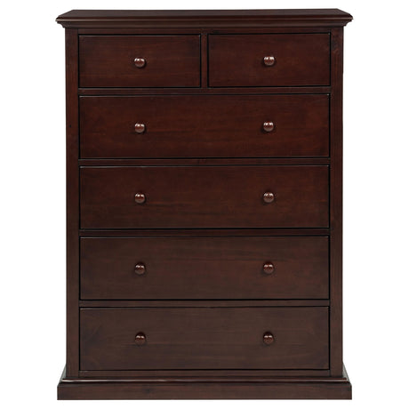 Sumerlin Cappuccino 6-drawer Bedroom Chest of Drawers - Ornate Home