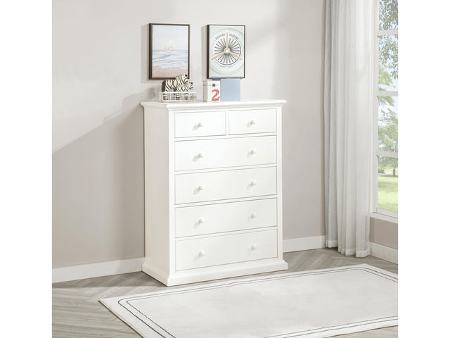Sumerlin White 6-drawer Bedroom Chest of Drawers - Ornate Home