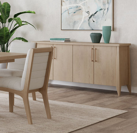 Sumire Four Door Ash Wood Sideboard in Ginger - Ornate Home