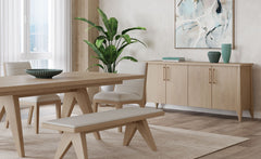 Sumire Four Door Ash Wood Sideboard in Ginger - Ornate Home