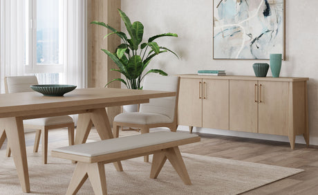 Sumire Four Door Ash Wood Sideboard in Ginger - Ornate Home