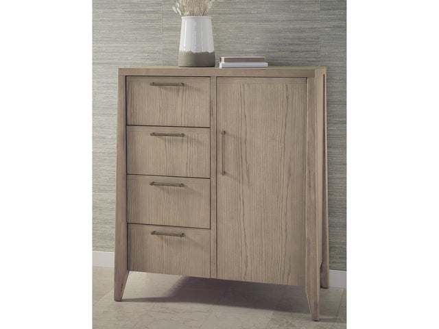 Sumire Ginger Four Drawer One Door Ash Wood Chest - Ornate Home